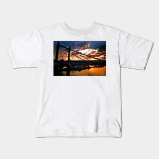 Albert Bridge Sunset River Thames London Kids T-Shirt